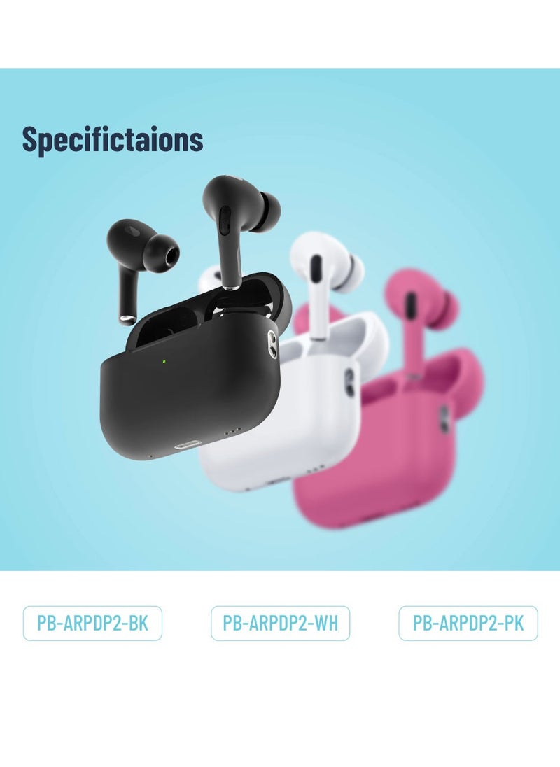 Earbuds Pro 2 With Swipe Volume Wireless Charging, 20H Total Working Time, Independent Earbuds, Touch Control,  Bluetooth/Wireless Connection Type, Deep Bass - Black