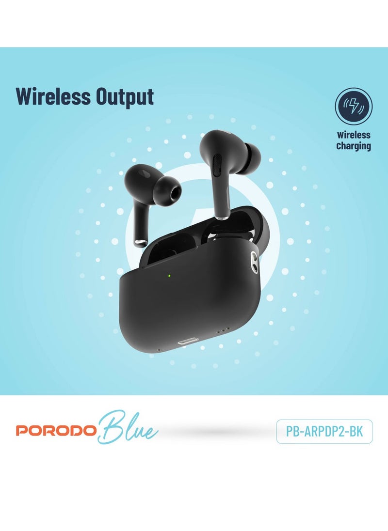 Earbuds Pro 2 With Swipe Volume Wireless Charging, 20H Total Working Time, Independent Earbuds, Touch Control,  Bluetooth/Wireless Connection Type, Deep Bass - Black