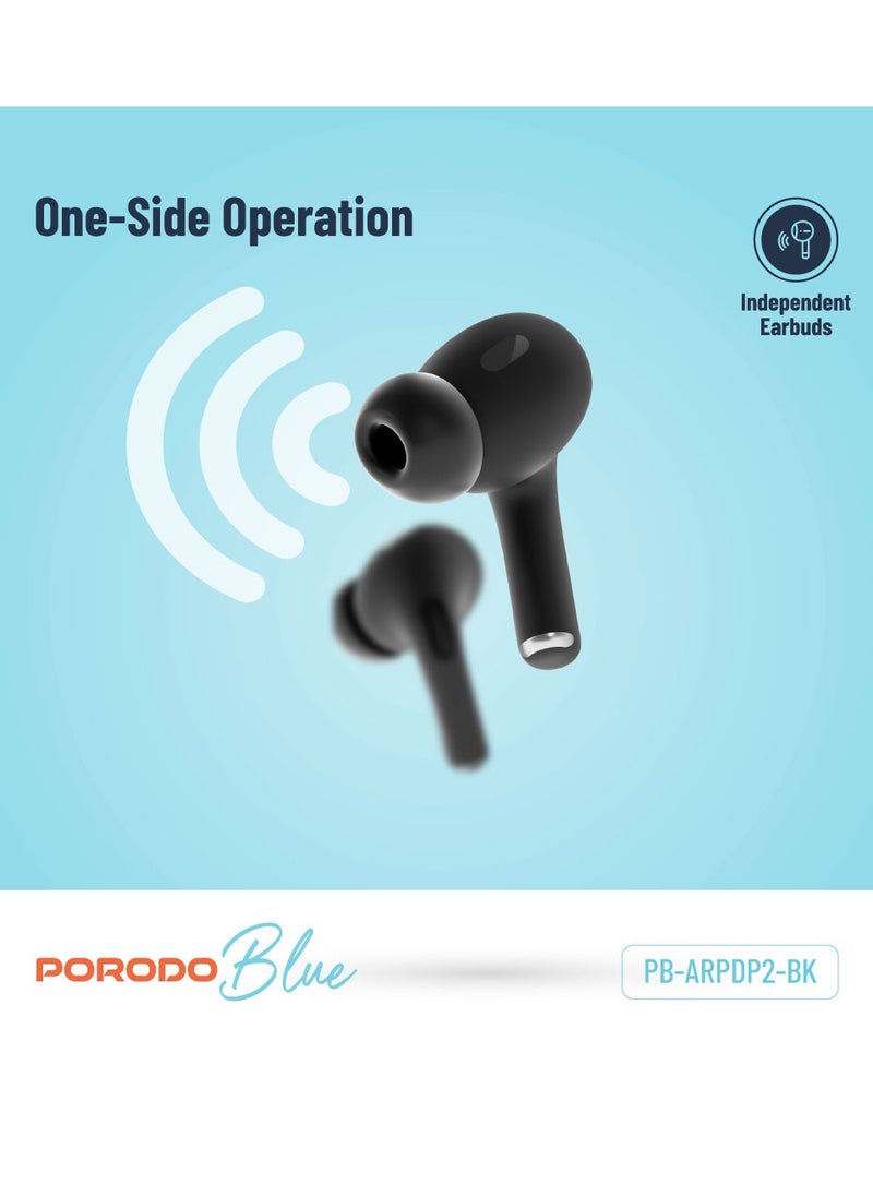 Earbuds Pro 2 With Swipe Volume Wireless Charging, 20H Total Working Time, Independent Earbuds, Touch Control,  Bluetooth/Wireless Connection Type, Deep Bass - Black