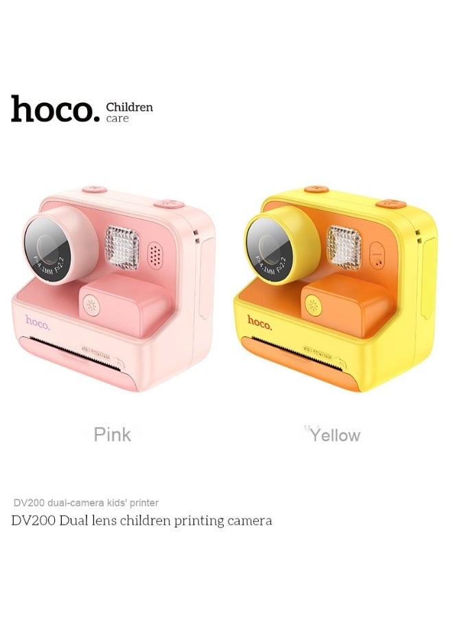 DV200 Dual Camera Kids Printing Camera with 2.0-Inch HD Display, Supports 14 Languages