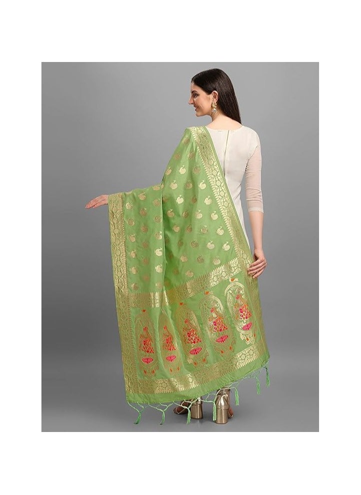 Women's Banarasi Silk Zari Dupatta/Chunni – 1 Meter Width, 2.5 Meter Length