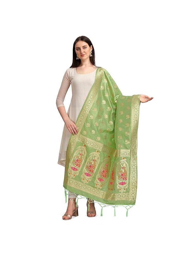 Women's Banarasi Silk Zari Dupatta/Chunni – 1 Meter Width, 2.5 Meter Length