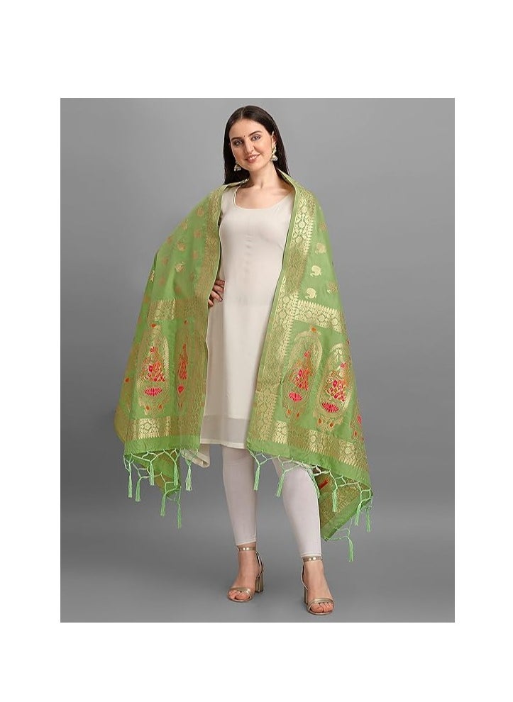 Women's Banarasi Silk Zari Dupatta/Chunni – 1 Meter Width, 2.5 Meter Length