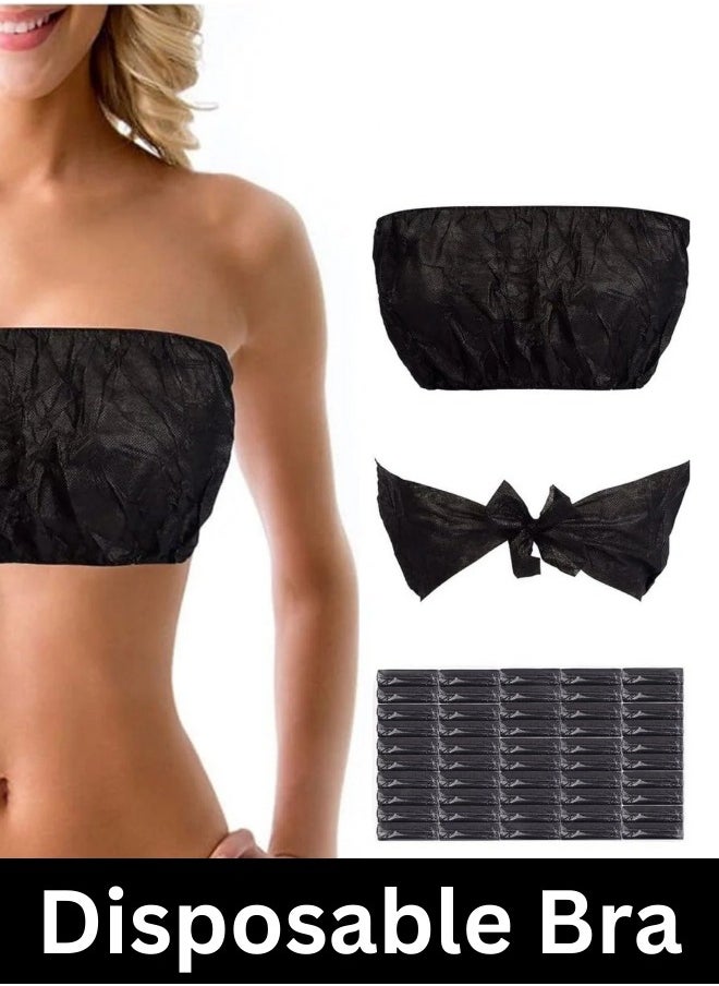 Disposable Bra For Women Non-Woven Individually Packed Black (100 PCS)