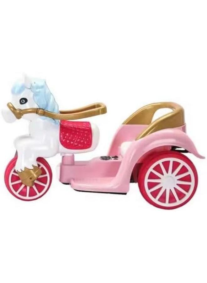 Kids Rideon Carriage With Light and Music - Pink