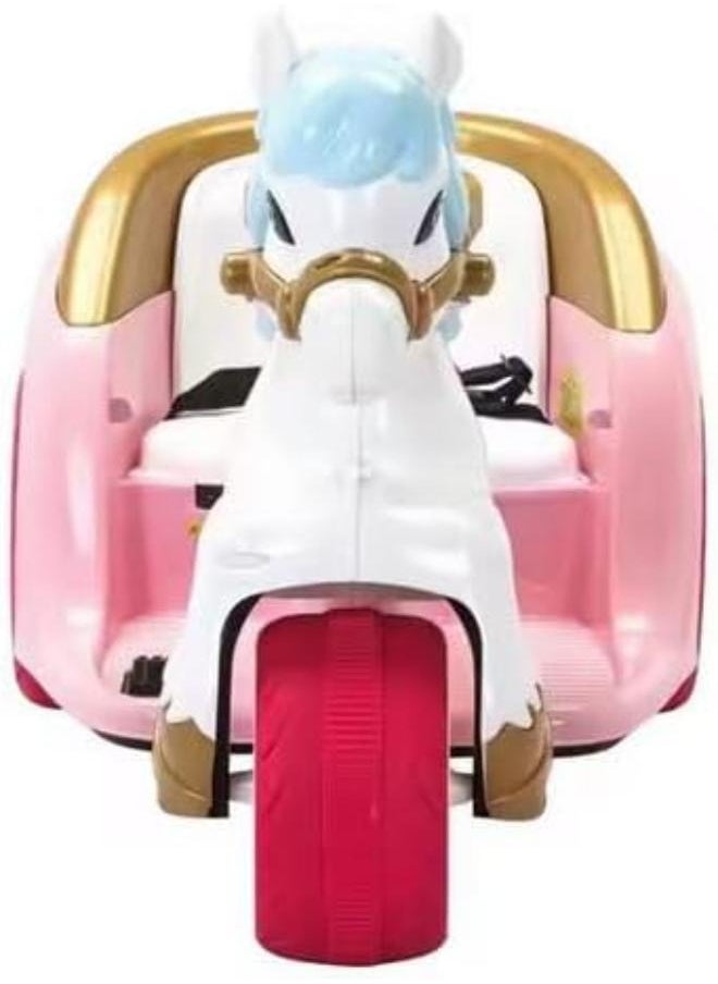 Kids Rideon Carriage With Light and Music - Pink