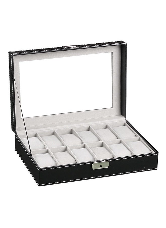 12 Grid Travel Watch Box, High-End Watch Leather Box, Pu Leather Portable Watch Box, Transparent Window Storage Display Box