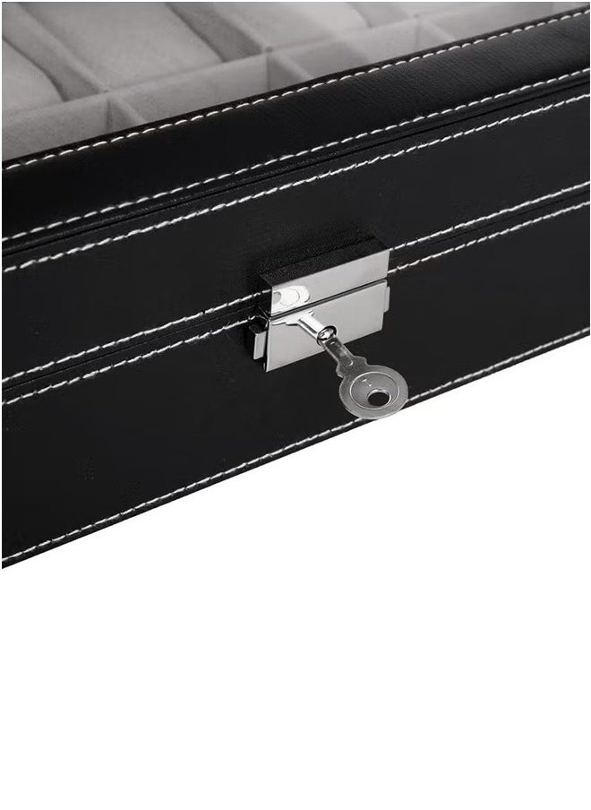 12 Grid Travel Watch Box, High-End Watch Leather Box, Pu Leather Portable Watch Box, Transparent Window Storage Display Box