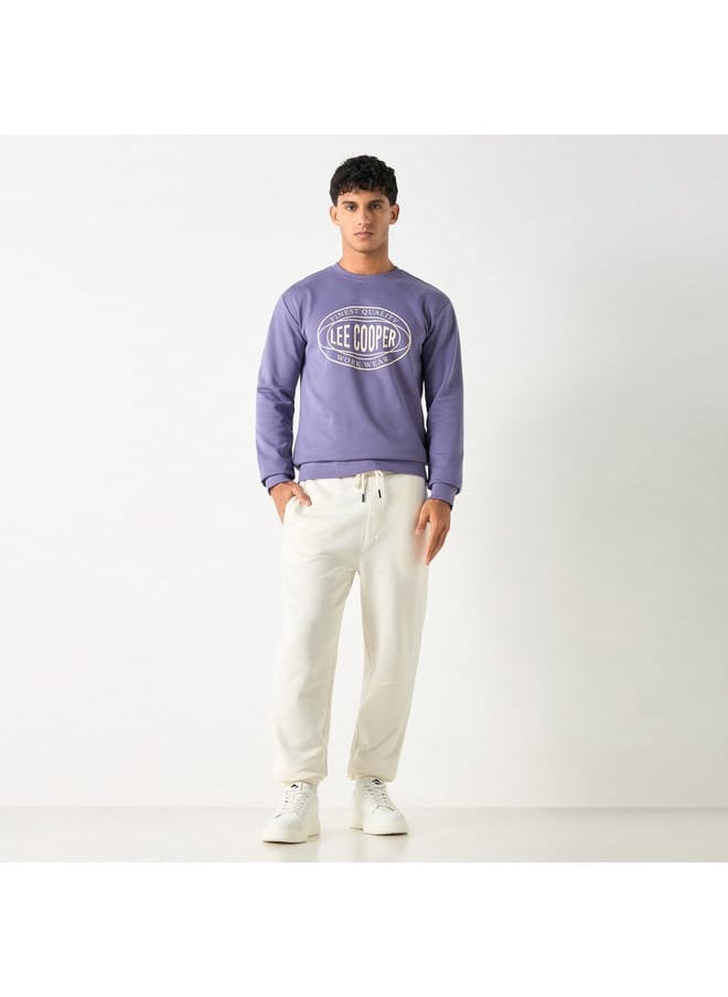 Lee Cooper Printed Sweatshirt with Long Sleeves and Crew Neck