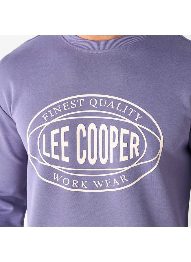 Lee Cooper Printed Sweatshirt with Long Sleeves and Crew Neck