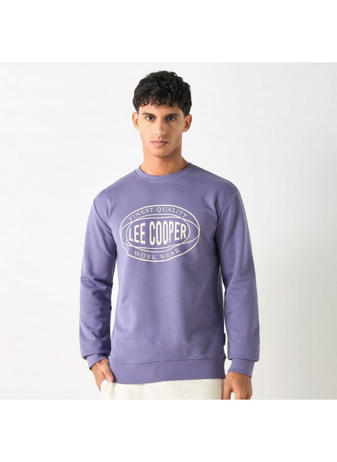 Lee Cooper Printed Sweatshirt with Long Sleeves and Crew Neck