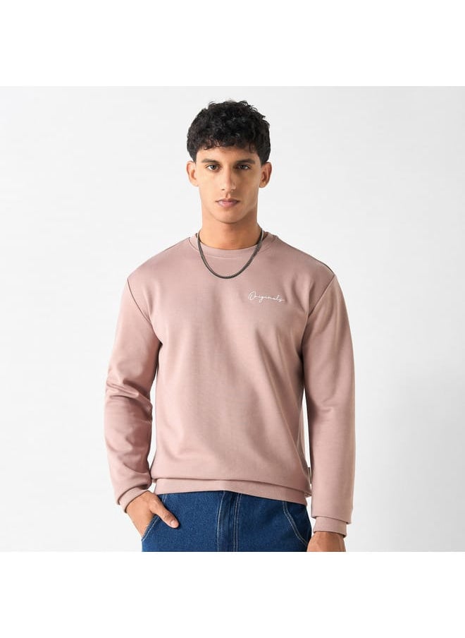 Lee Cooper Printed Sweatshirt with Long Sleeves and Crew Neck