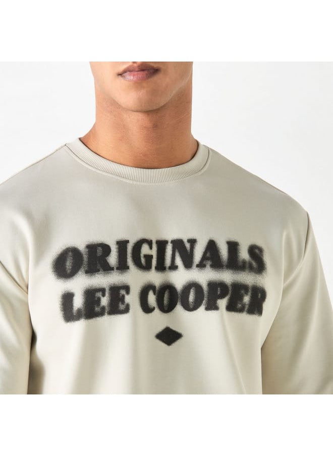 Lee Cooper Printed Sweatshirt with Long Sleeves and Crew Neck