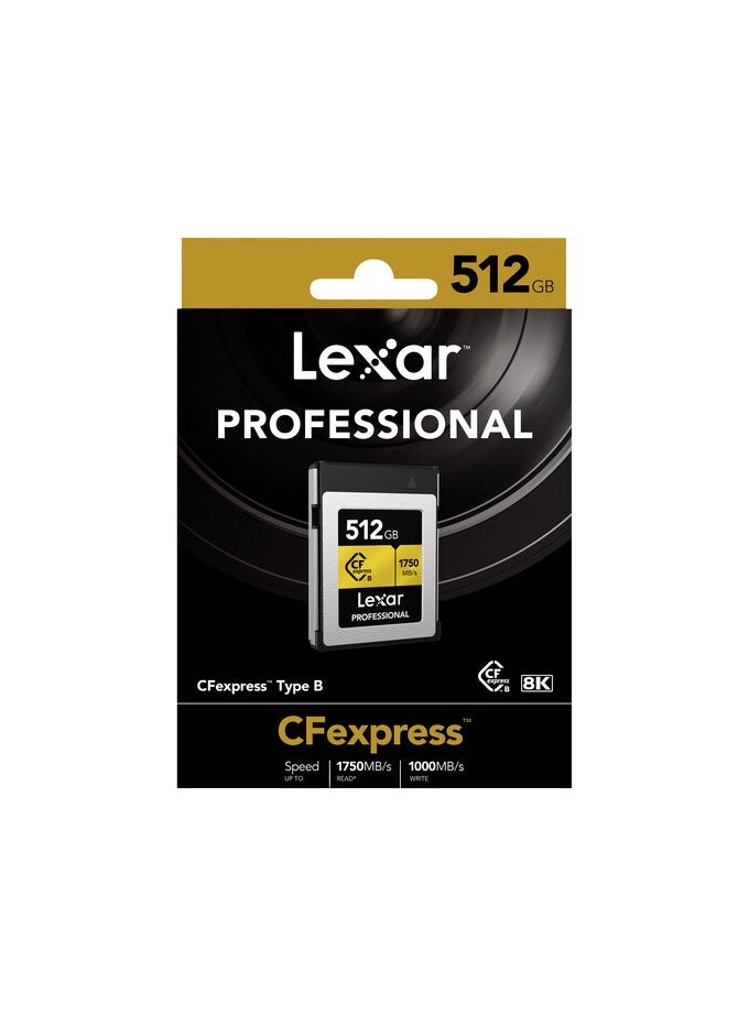 Lexar 512GB Professional CFexpress Type B Card GOLD Series