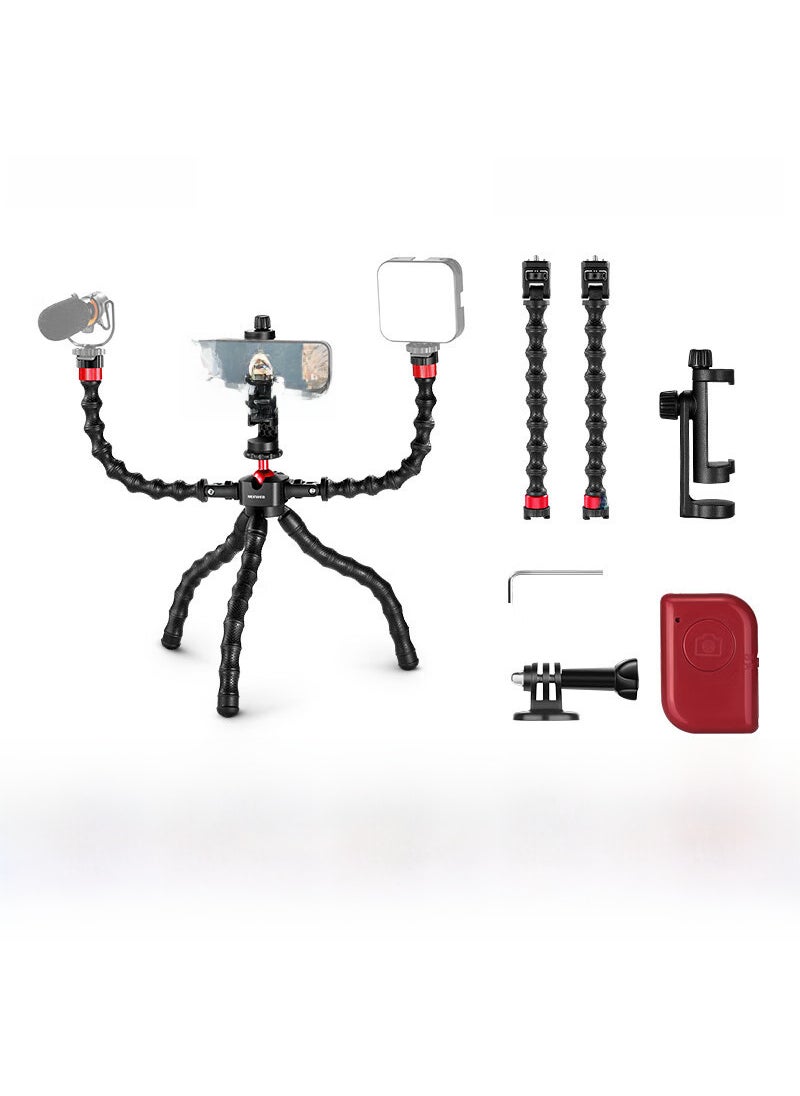 NEEWER T30/T91 Octopus Tripod Dual Arm DSLR Stand T91 flexible tripod bluetooth remote control gopro adapter)