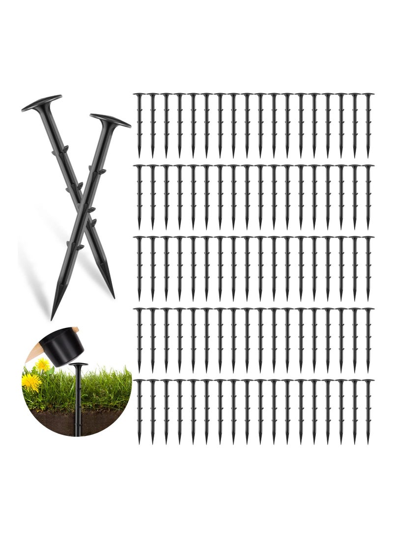 200 Pcs Plastic Landscape Garden Spikes, Sturdy Professional Tarp Stakes, Upgraded Multi-Use Spikes Erosion Garden Anchor for Fabric Edging Yard Tents Cover (6 Inches)