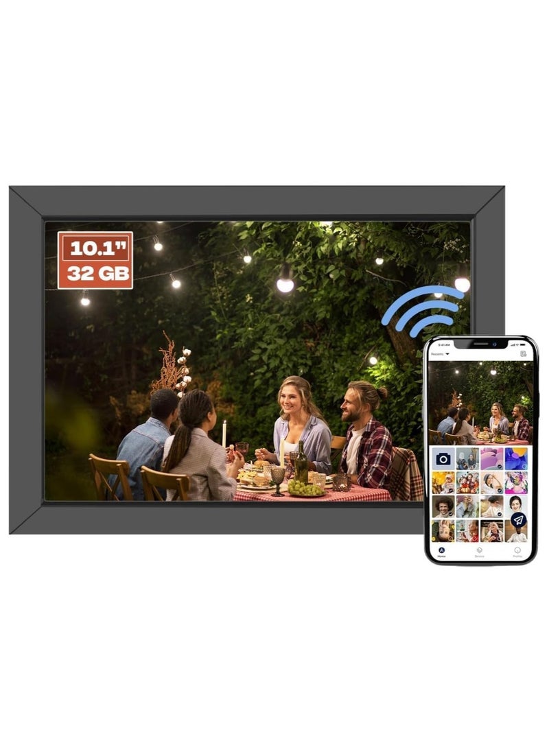 32GB Smart wifi Digital Photo Frame with 10.1 inch ips Touch Screen and 32GB Storage, Perfect for Displaying Your Favorite Photos and Videos