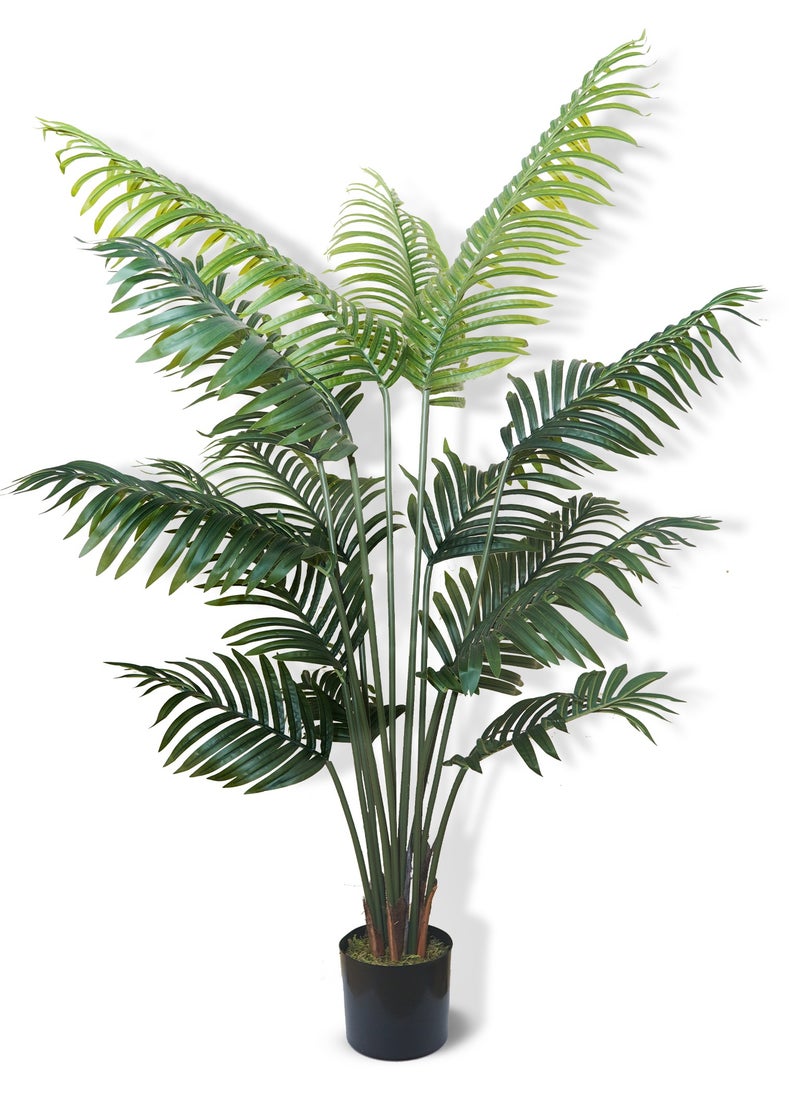 Artificial Plant Areca Palm Tree 160cm High, Artificial Plants Fake Plant with Pot, Outdoor & Indoor Artificial Tree for Home Decor, Lifelike Texture Faux trees, Decorative Faux Plants