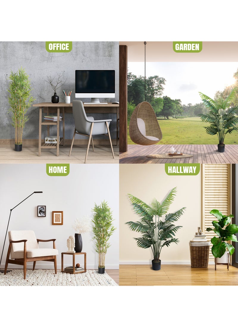 Artificial Plant Bamboo Tree 150cm High, Artificial Plants Fake Plant with Pot, Outdoor & Indoor Artificial Tree for Home Decor, Lifelike Texture Faux trees, Decorative Faux Plants