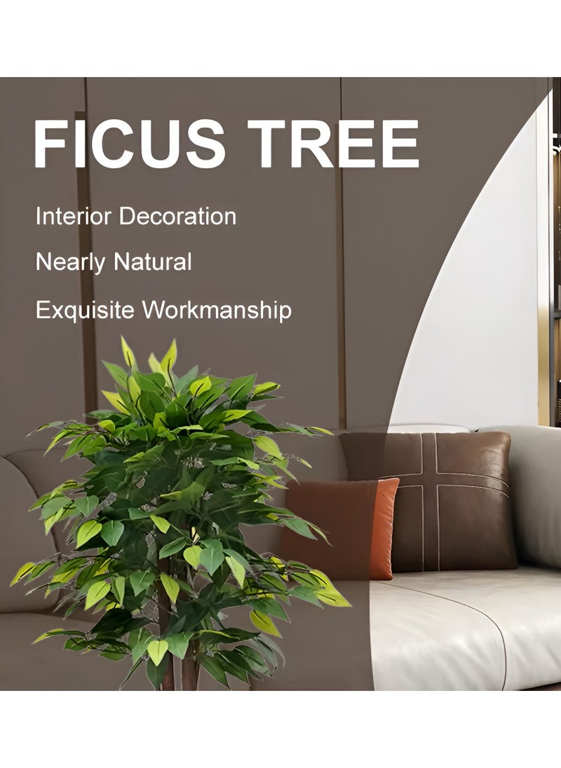 Essentials 360® Artificial Ficus Tree 160cm Tall Fake Plant Faux Tree with Moss Grass & Pot Realistic Leaves & Natural Trunk for Home Office Garden Living Room Indoor Outdoor Decor artificial plant