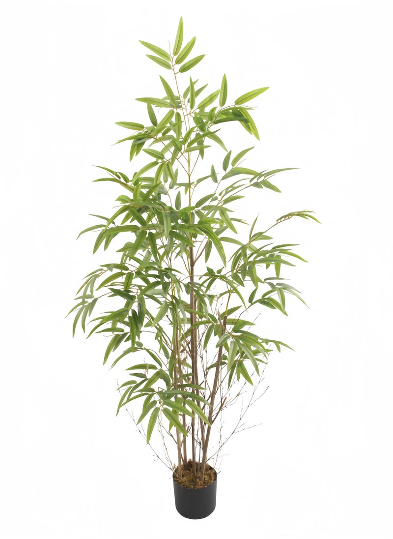 ESSENTIALS 360® Artificial Bamboo Tree Realistic Plants 150cm Fake Decorative Trees Faux Potted Modern Tree with Lifelike Bamboo Leaves and Branches in Pot for Home Office