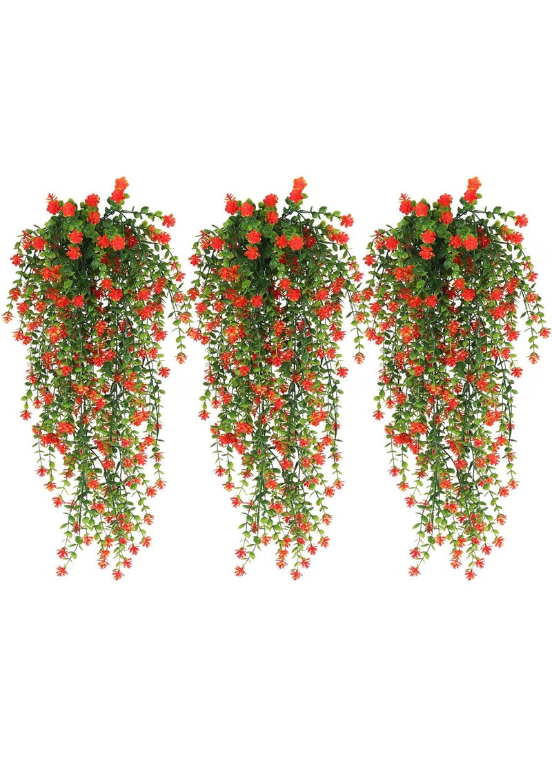 1 x 5 pcs Eucalyptus Camellia Wall Hanging Decor orange red