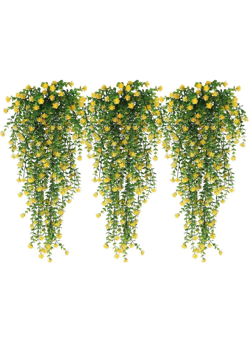 1 x 5 pcs Eucalyptus Camellia Wall Hanging Decor Yellow