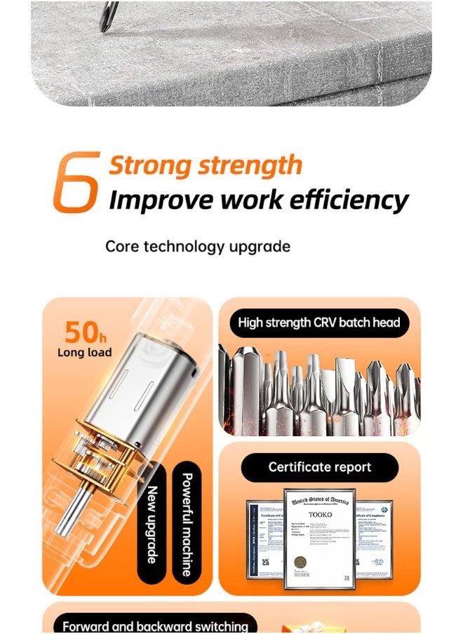 46-in-1 Precision Electric Screwdriver Set - Silent, Durable, High Torque Rechargeable Tool for Home Repair