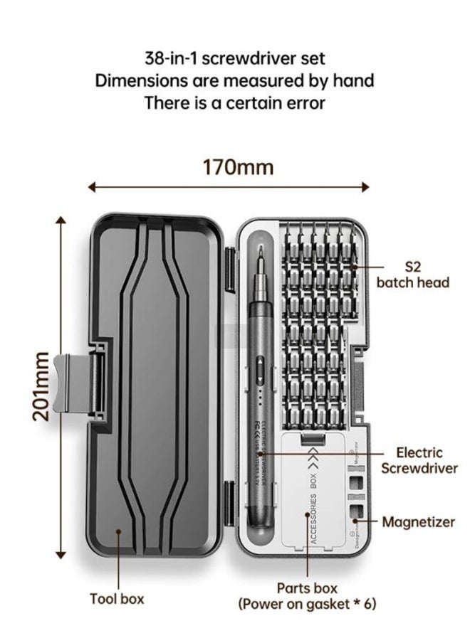 46-in-1 Precision Electric Screwdriver Set - Silent, Durable, High Torque Rechargeable Tool for Home Repair