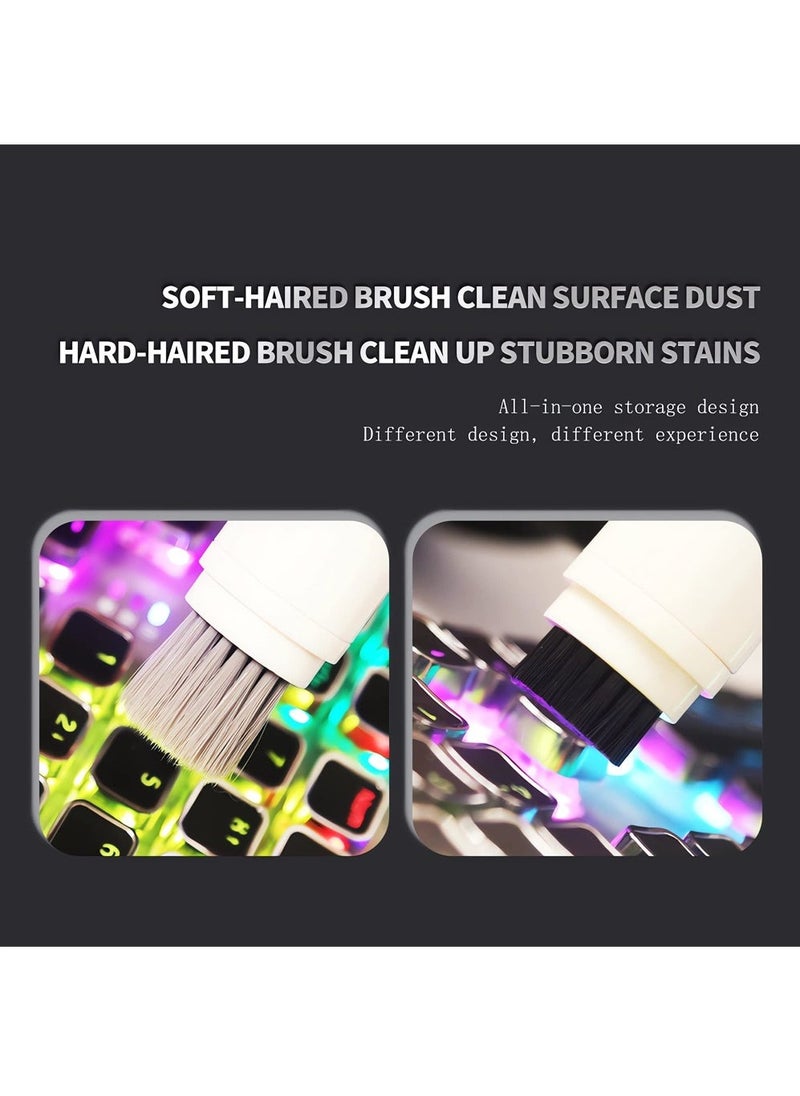 6 in 1 Cleaner Kit for Airpods 1 2 3 Pro Headphones Earbuds and Case & Keyboard Cleaner Kit with Brush and Soft Flocking Pen, Multi-Function Cleaner Kit for Earphones Keyboard Phone Camera