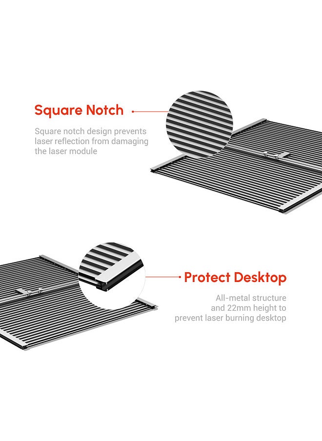 Portable Laser Cutting Aluminum Working Table All-metal Board Platform 448x400mm Fast Heat   Dissipation Table-protecting for CO2 Diode Laser Engraving Acrylic Wood Cutting Platform   Compatible with ATOMSTACK/NEJE/XTOOL/ORTUR/SCULPFUN