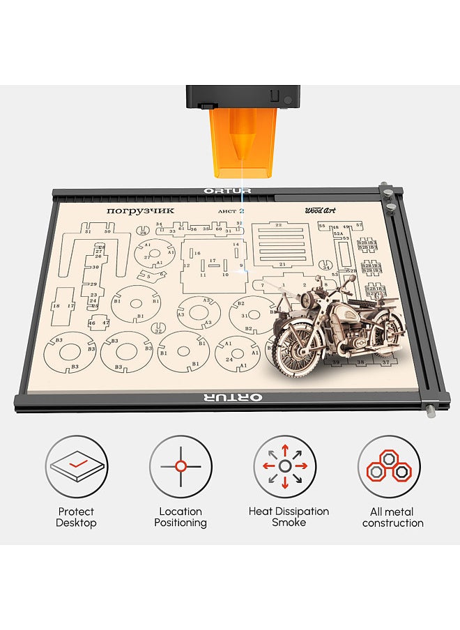 Portable Laser Cutting Aluminum Working Table All-metal Board Platform 448x400mm Fast Heat   Dissipation Table-protecting for CO2 Diode Laser Engraving Acrylic Wood Cutting Platform   Compatible with ATOMSTACK/NEJE/XTOOL/ORTUR/SCULPFUN