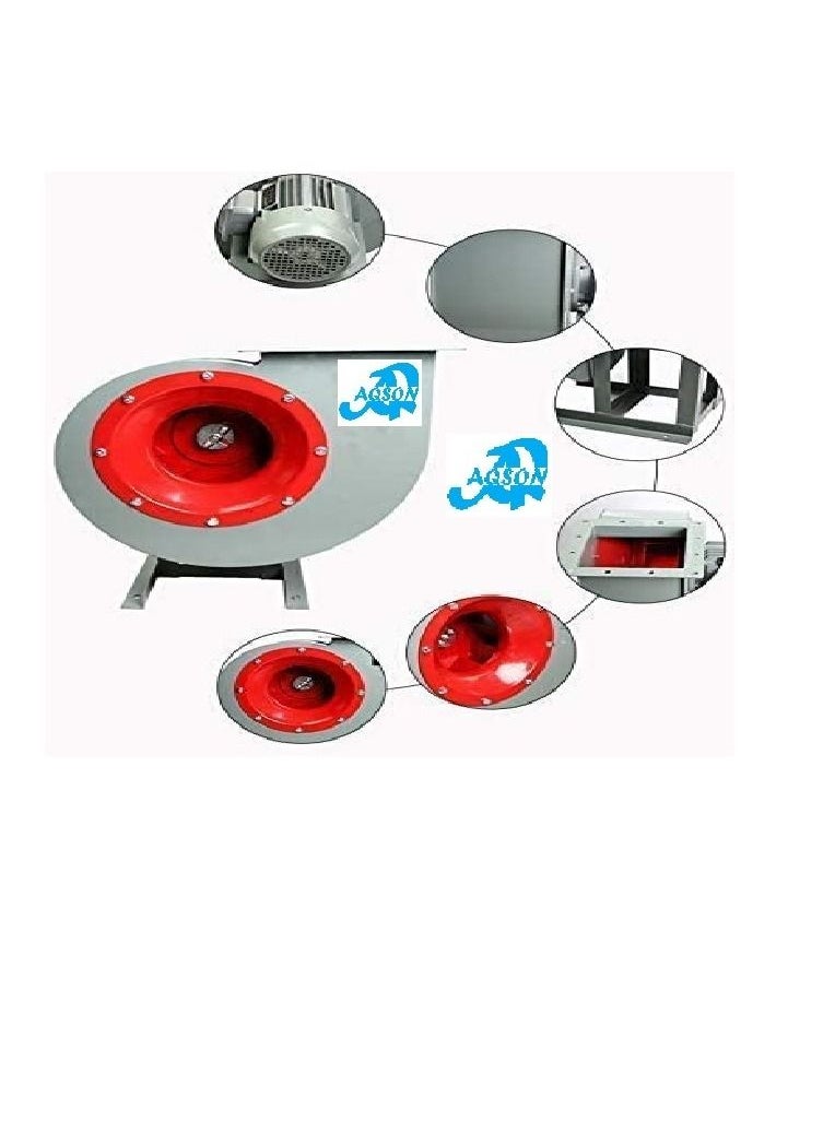 Blower 2Kw 3 Hp 3 Phase Multi-Wing Turbine Carbon Steel Copper Motor Energy-Saving Industrial Fan Barbecue Kitchen Factory Large Public Place