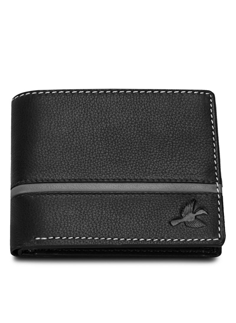 HORNBULL Denial Black Leather Wallet for Men | Wallets Men with RFID Blocking | Mens Wallet Leather