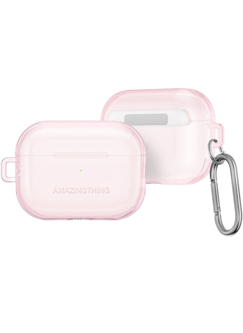 Minimal Airpods Pro 2 Case Cover (2nd Generation) with Carabiner - Pink