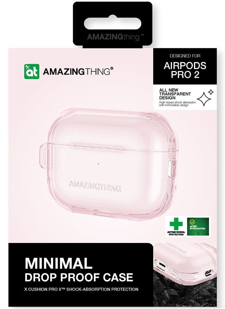 Minimal Airpods Pro 2 Case Cover (2nd Generation) with Carabiner - Pink