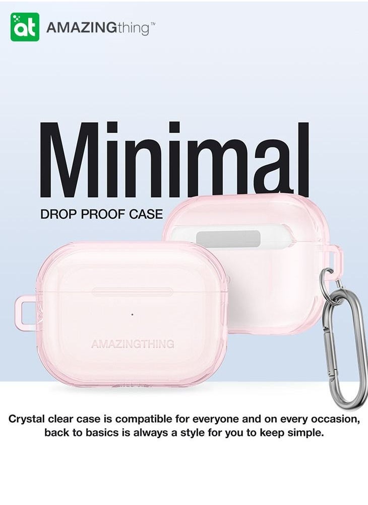 Minimal Airpods Pro 2 Case Cover (2nd Generation) with Carabiner - Pink
