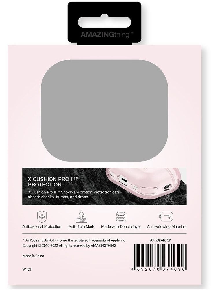 Minimal Airpods Pro 2 Case Cover (2nd Generation) with Carabiner - Pink