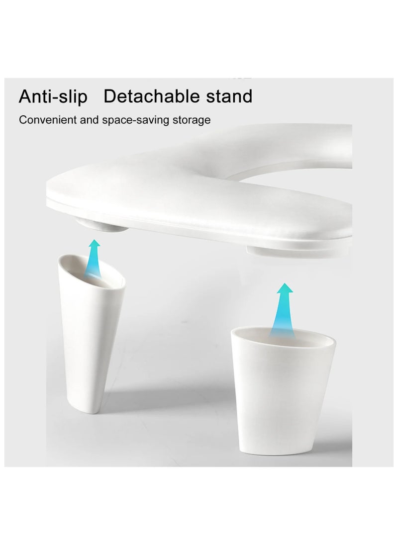 Nail Arm Rest for Nails Tech, White U Shaped - Comfortable Manicure Nail Hand Rest Pillow Cushion, PU Leather Nail Armrest Stand for Acrylic Nail Art Tech, Quick Installation Nail Arm Rest