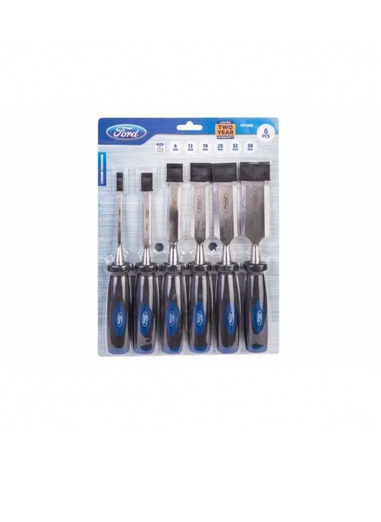 6 Pieces Chisel Set Size 6mm, 13mm, 19mm, 25mm, 32mm, 38mm