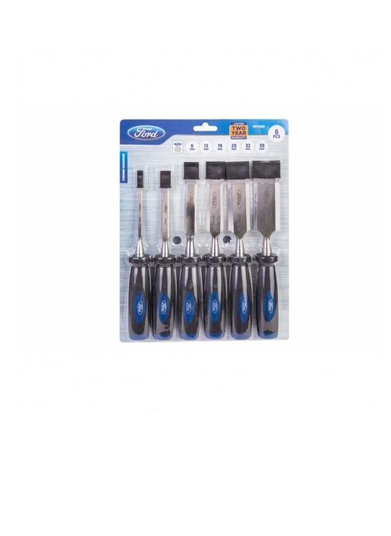 6 Pieces Chisel Set Size 6mm, 13mm, 19mm, 25mm, 32mm, 38mm