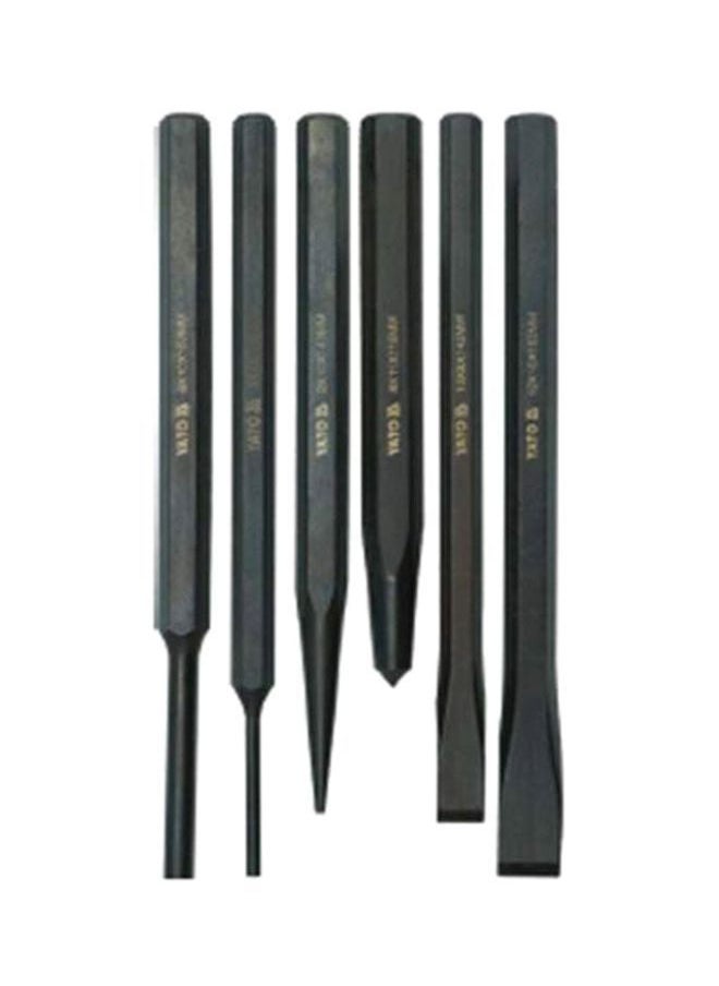 6-Piece Chisel And Punch Set Black