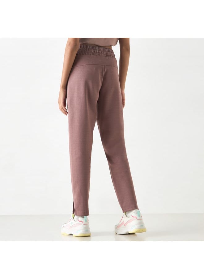 Kappa Solid Track Pants with Drawstring Closure and Pockets