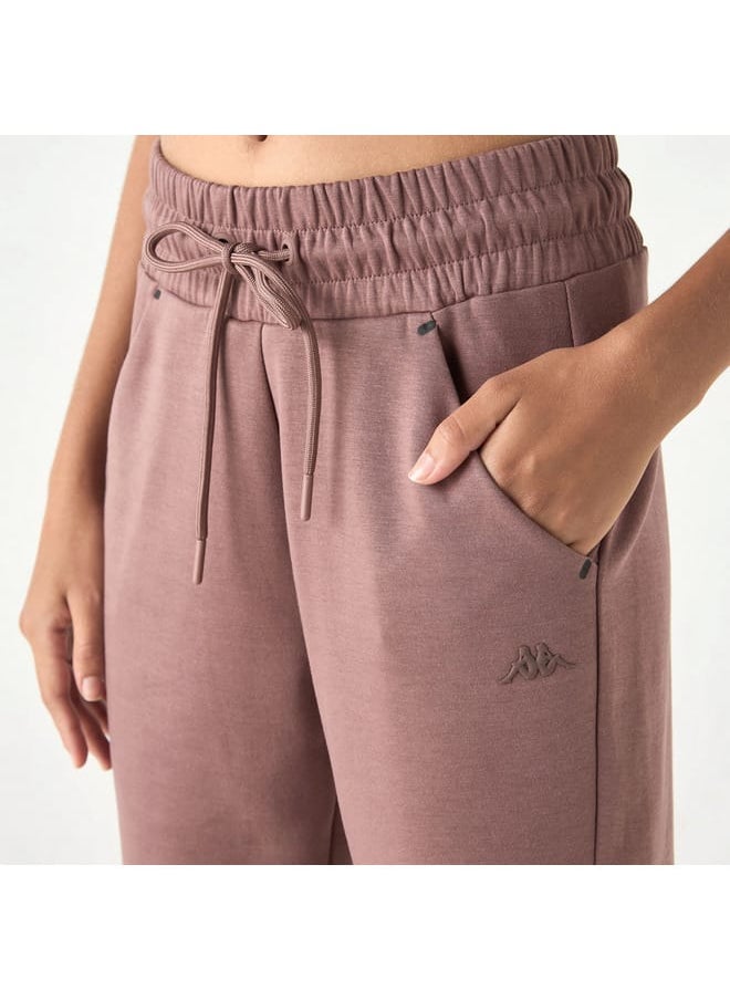 Kappa Solid Track Pants with Drawstring Closure and Pockets