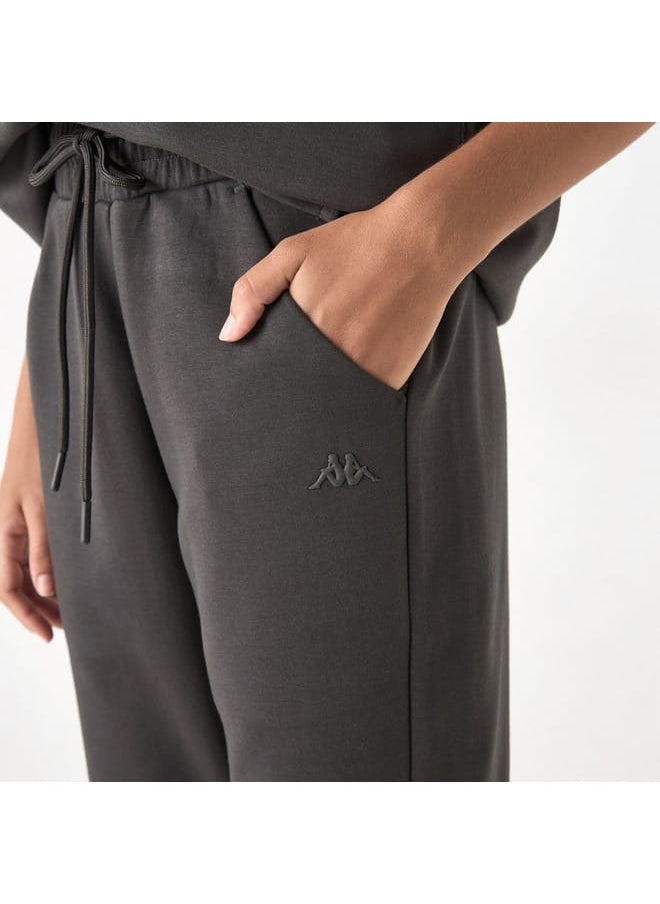 Kappa Solid Track Pants with Drawstring Closure and Pockets