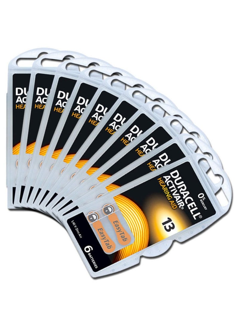 60-Pieces Duracell Activair (Size 13) Hearing Aid 1.45V Zinc-Air Hg0% Mercury Batteries