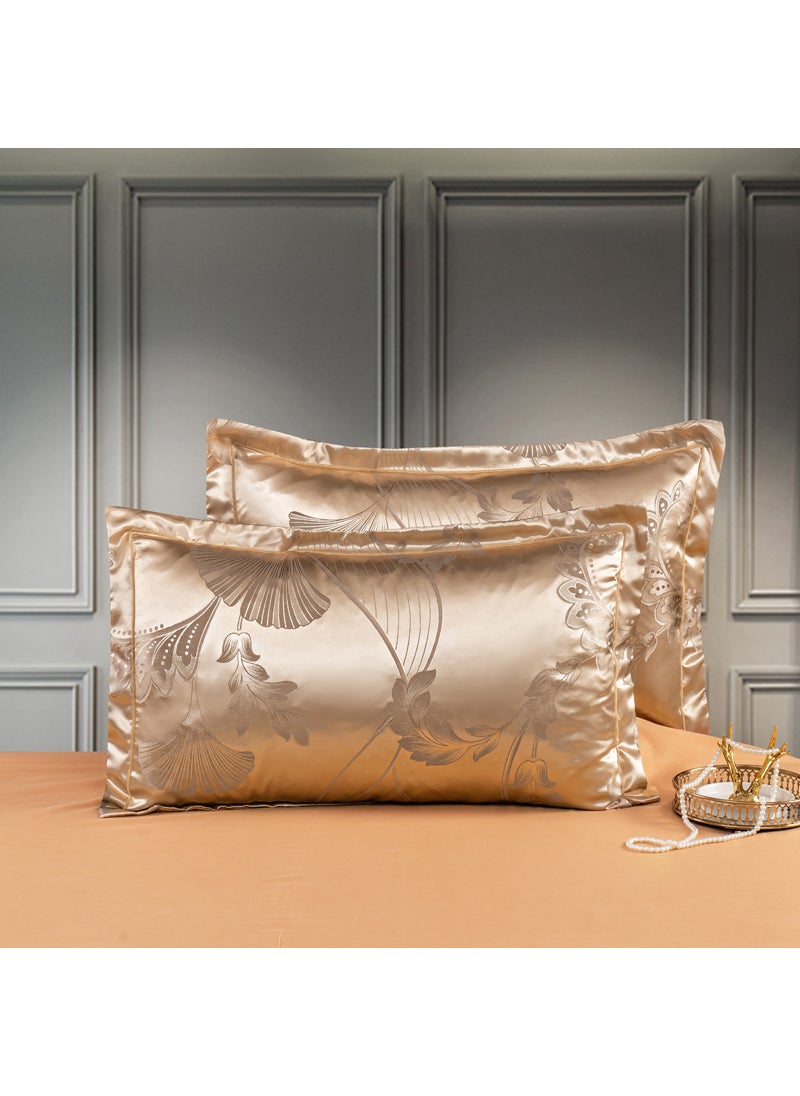 Luxurious Damask Jacquard Pillow Covers 48×74cm Enjoy your life-jinlan [pair of pillowcases]