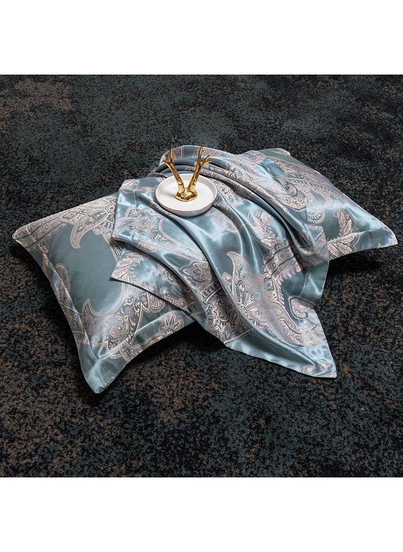 Luxurious Damask Jacquard Pillow Covers 48×74cm Manzhu shahua-hulan [pair of pillowcases]