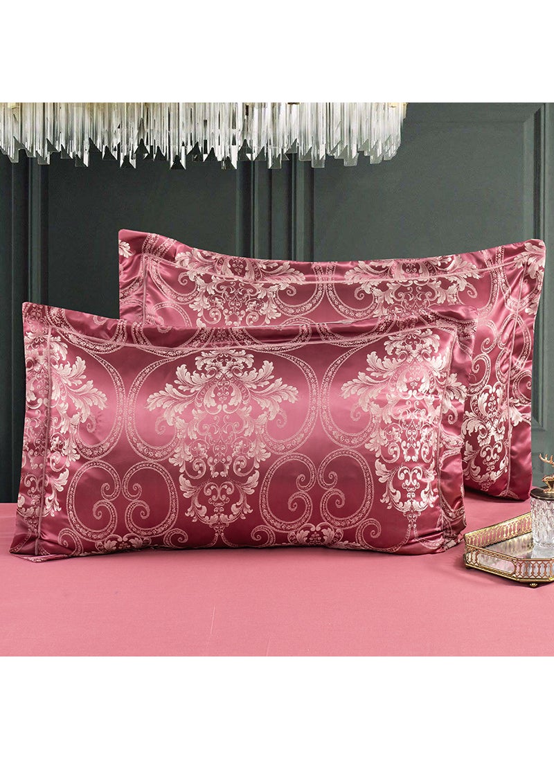 Luxurious Damask Jacquard Pillow Covers 48×74cm Luoko-galuo red [pair of pillowcases]