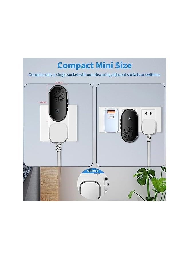 Wireless Doorbell, IP55 Waterproof Mini Door Bells Wall Plug-in Cordless Ring doorbell -1000ft Range, 55 Chimes, 5 Levels Volume, LED Indicator